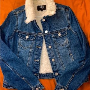 S Denim Jacket with Fur